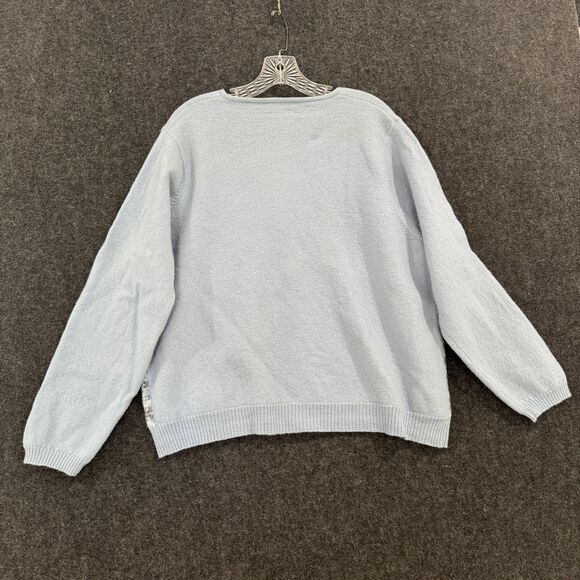 Pendleton Sweater Womens 2X Blue 100% Merino Wool Zip Front Fair Isle Cardigan - Picture 6 of 7